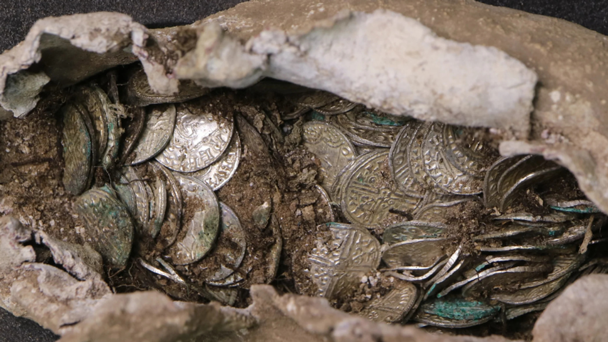 A bundle of ancient coins