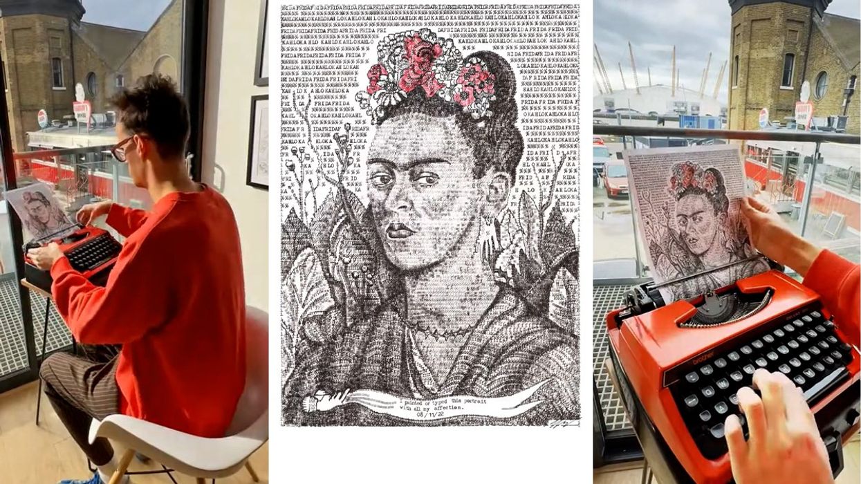 artist, typewriter, instagram, James Cook, drawings, unique art, tools