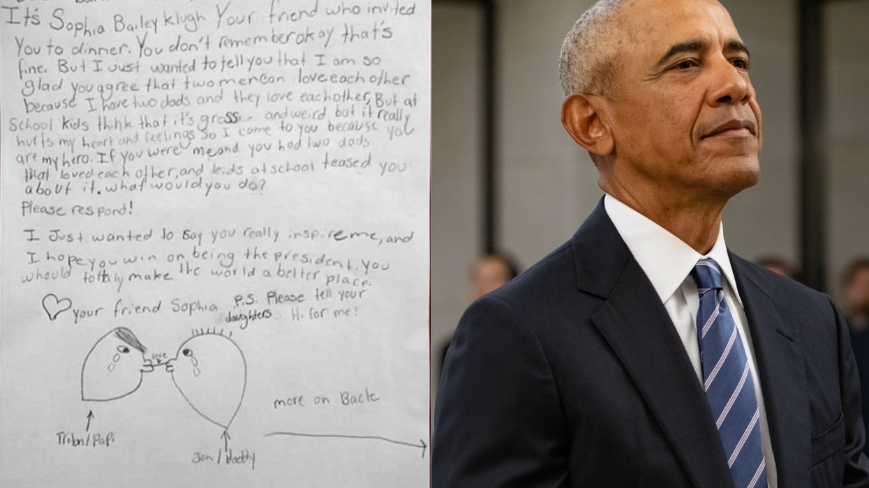 Barack Obama, Sophia Bailey-Klugh, LGBTQ, marriage equality, bullying, two dads, presidential letter, good news, compassion, parenting