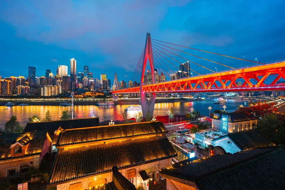 Chongqing skyline at night (Representative Image Source: Getty Images | JackYanJoy Photography)