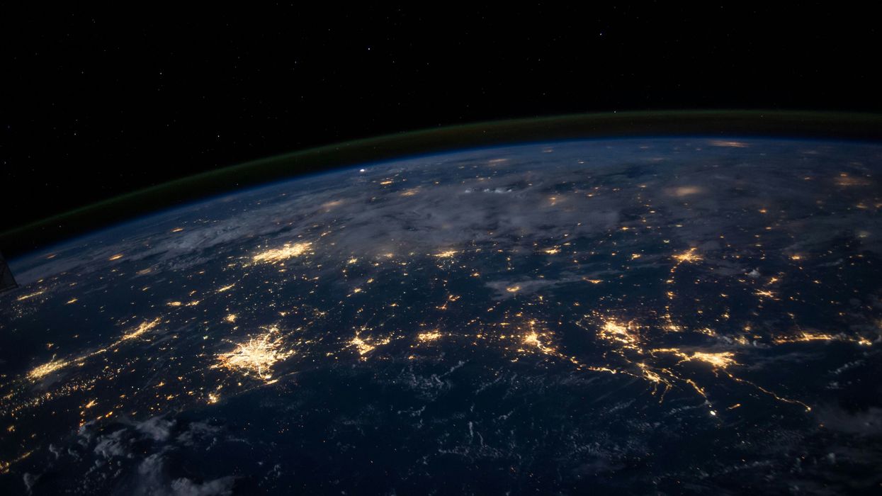 City lights visible from a NASA photo of Earth from outer space