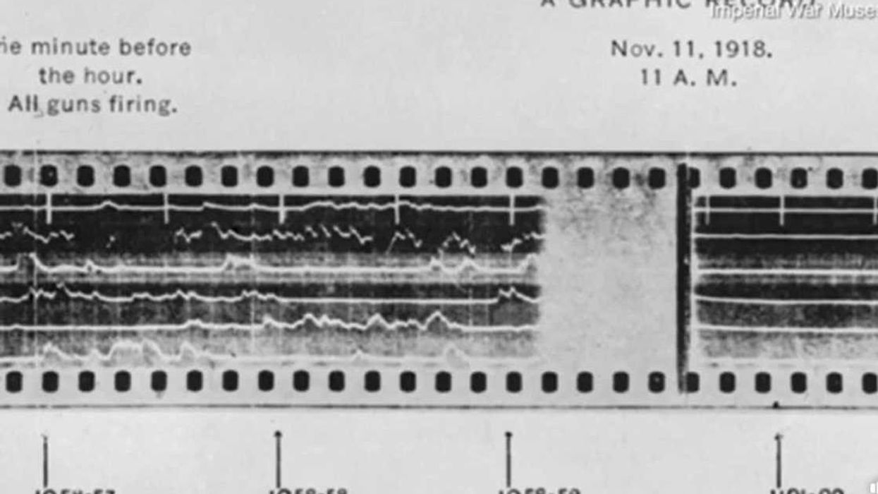 Audio of guns finally falling silent signaling the end of World War I is astounding