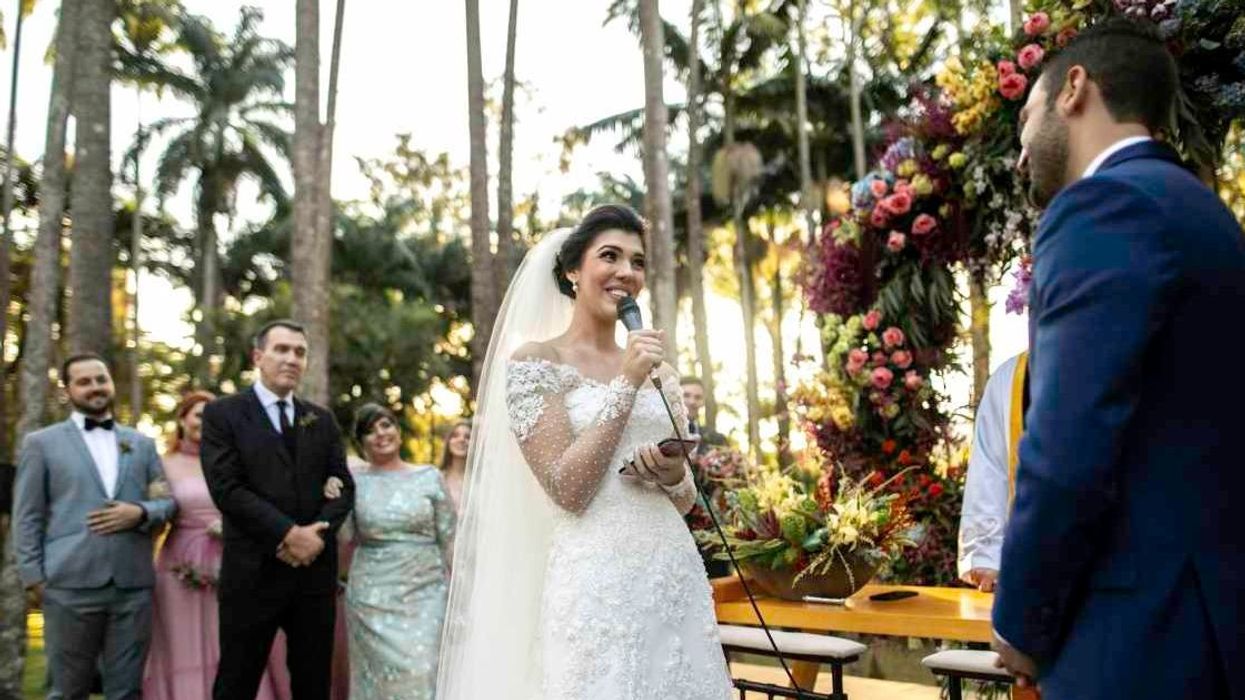 Bride secretly learns Armenian to say her vows in his language. Groom's reaction summed up his love for her.