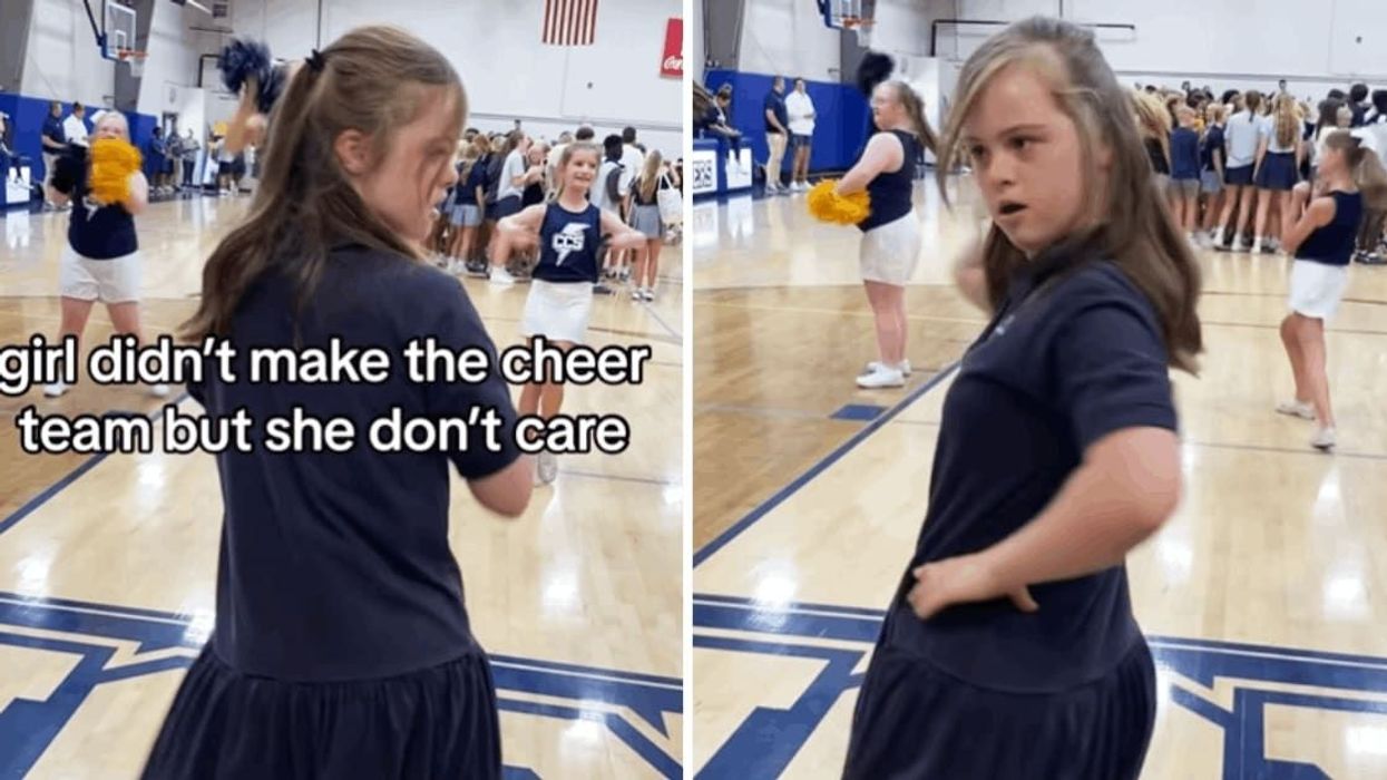 Girl with Down Syndrome left out of cheerleading team pulls off the full routine to loud cheers