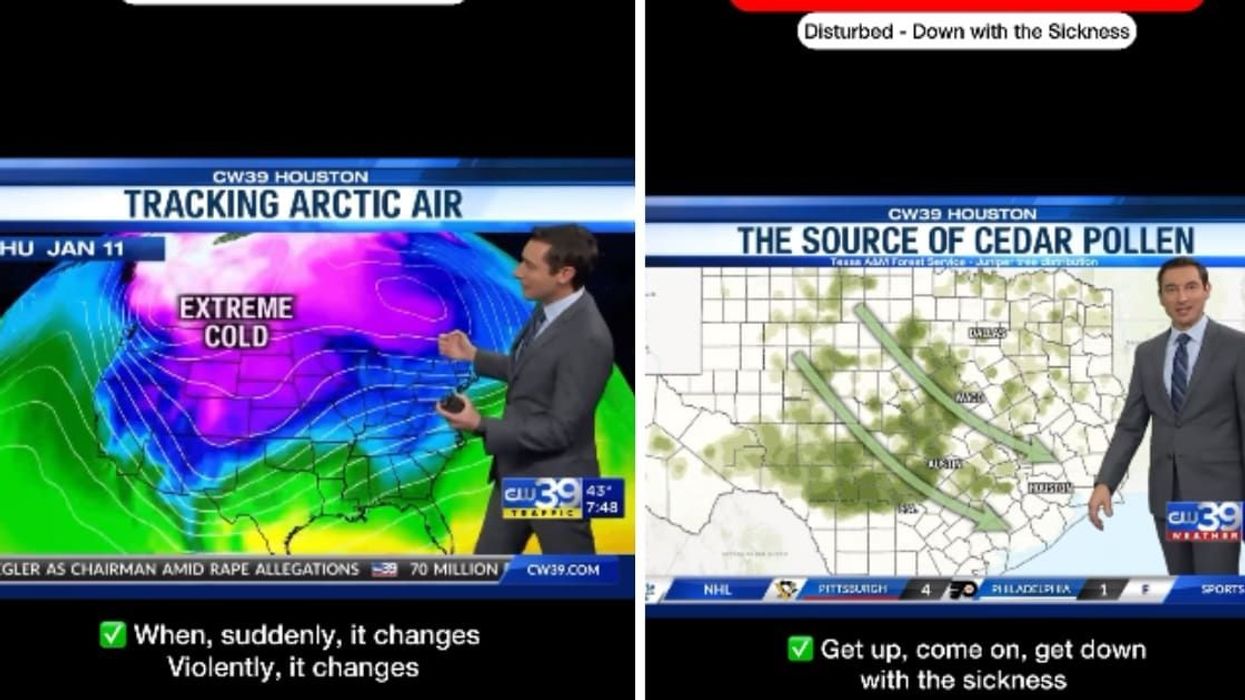 Musical weatherman inserting song lyrics into his daily weather forecast is an absolute blast