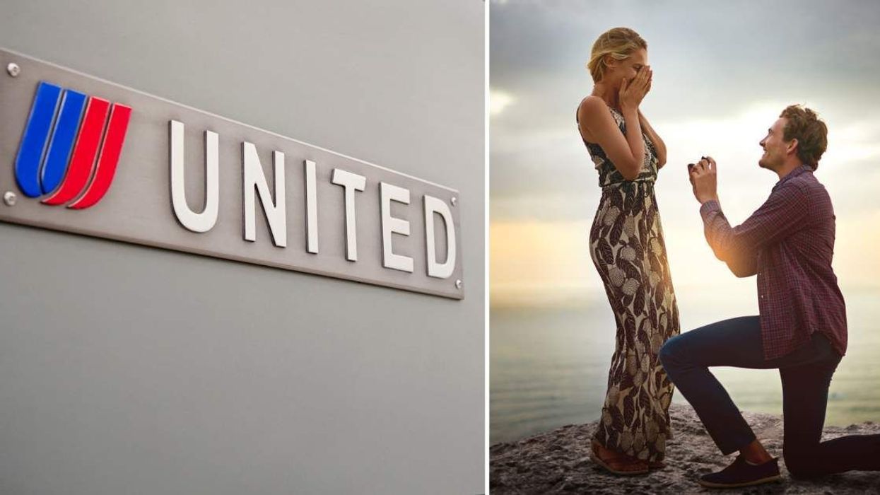 Boyfriend secretly collaborates with 40 passengers on flight to pull off epic proposal