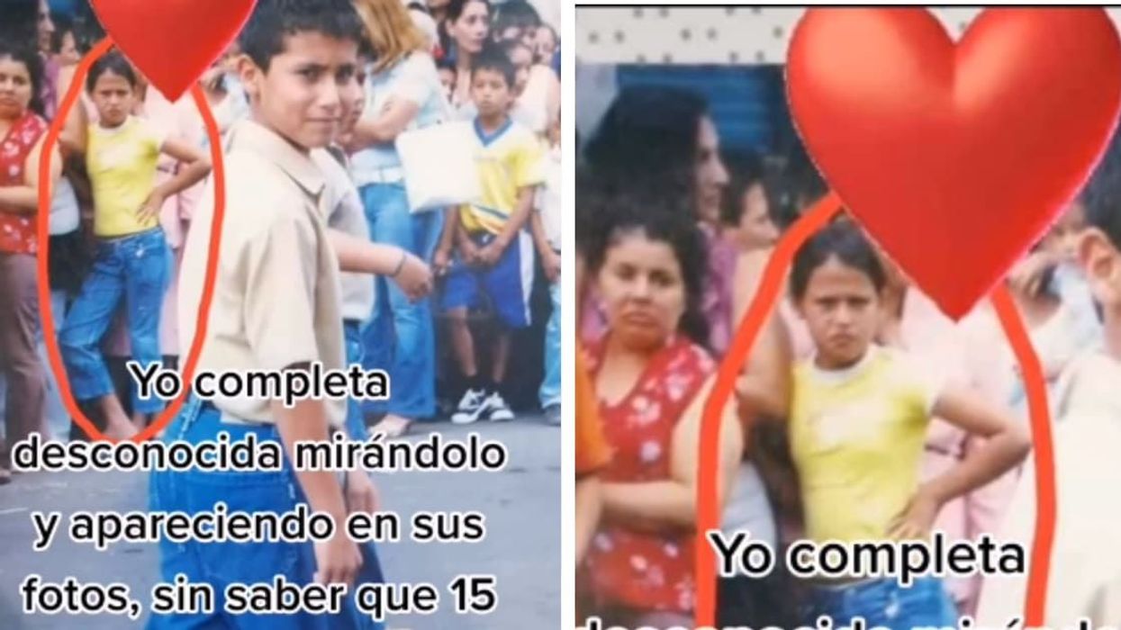 Woman stunned to find her younger self in background of her husband's childhood photo