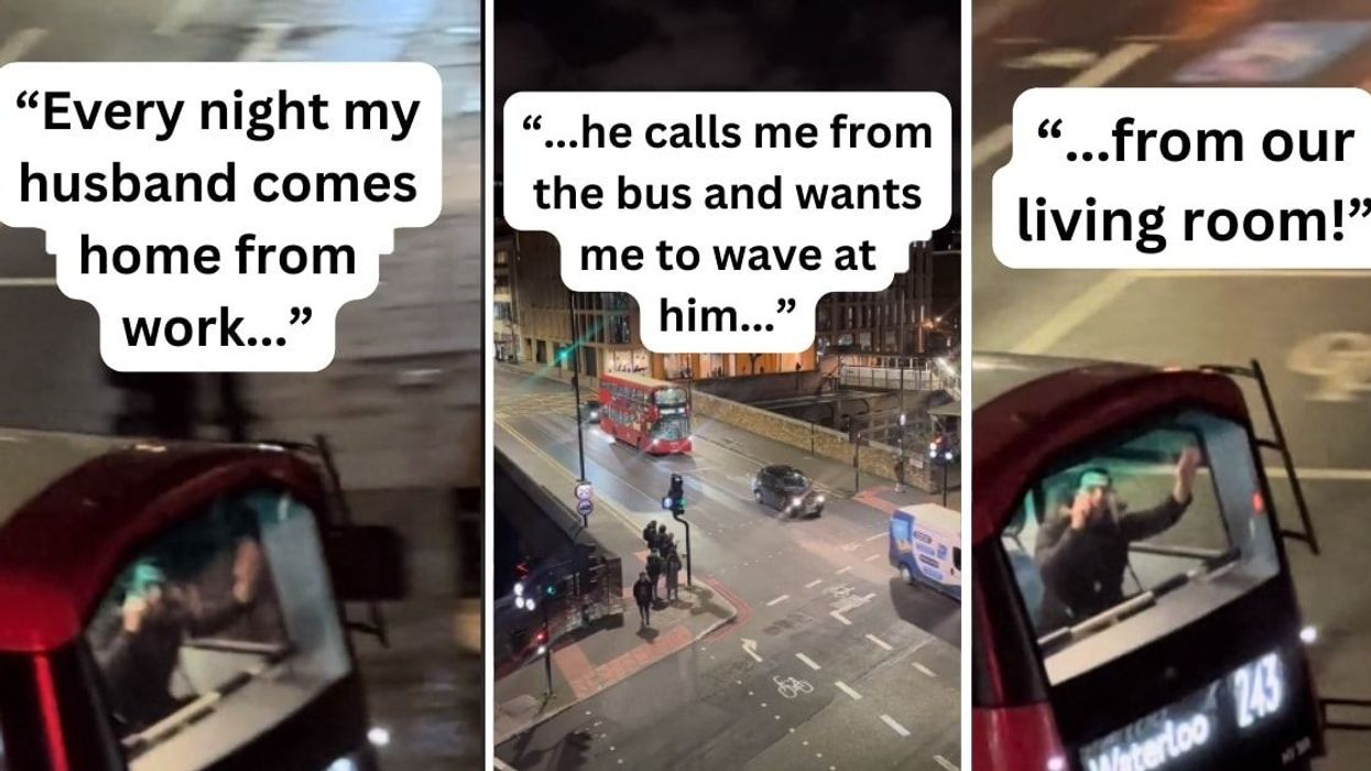 Couple's waving routine when husband gets off work is beyond adorable