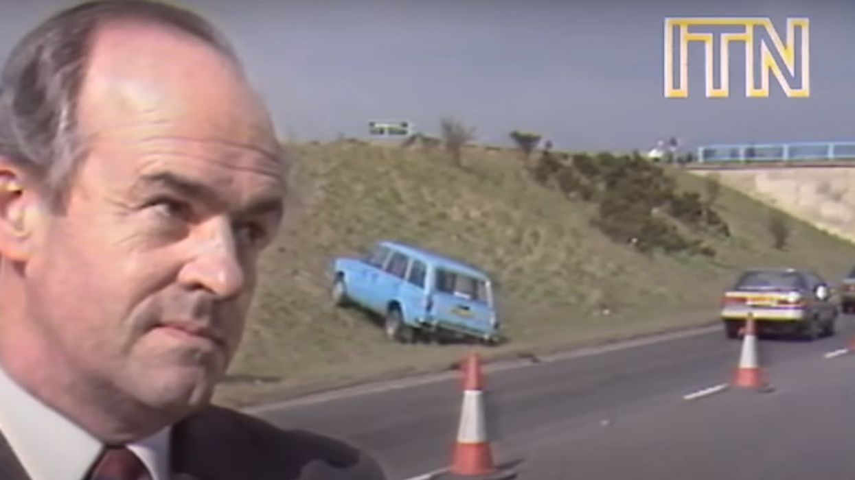 Local councilor refusing to accept a road is dangerous as cars crash behind him is comic masterpiece