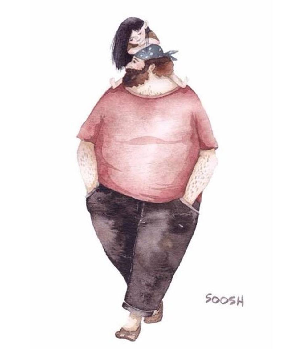 Dads have good shoulders to lean on.