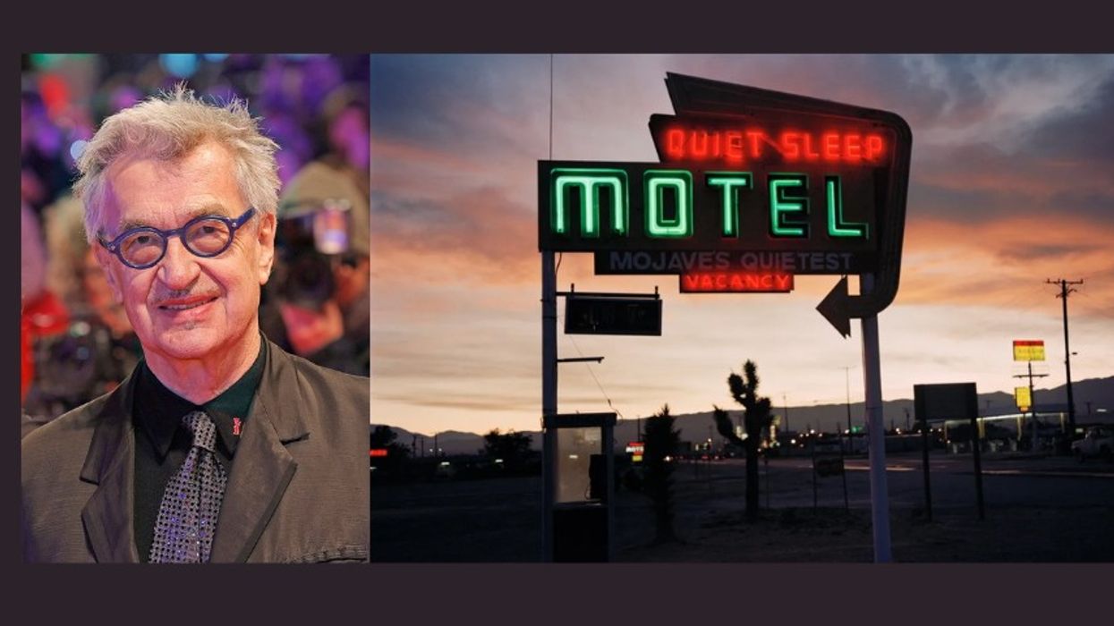Director Wim Wenders and one of his photographs