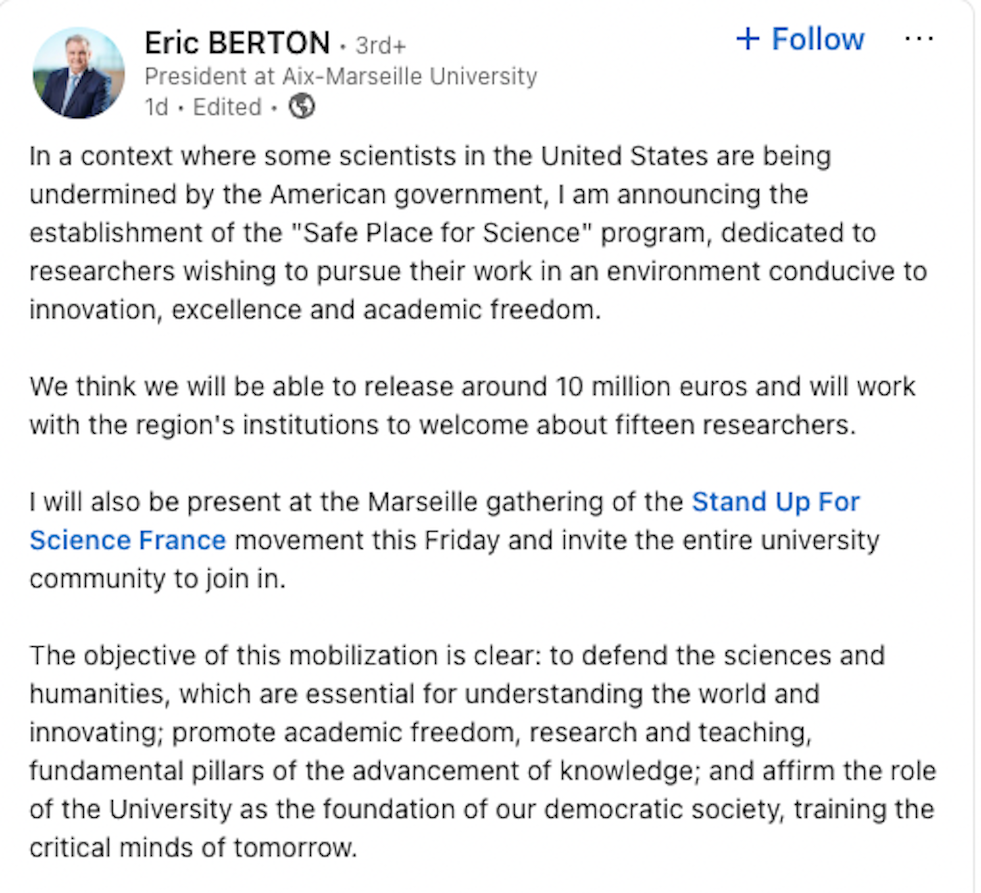 Eric Berton social media post