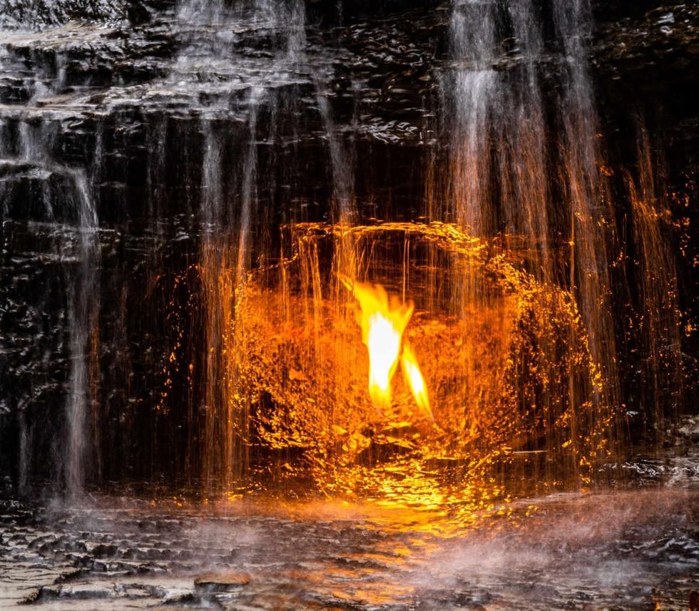 Eternal Flame Falls in Shale Creek Preserve (Representative Image Source: Getty Images | WireStock)
