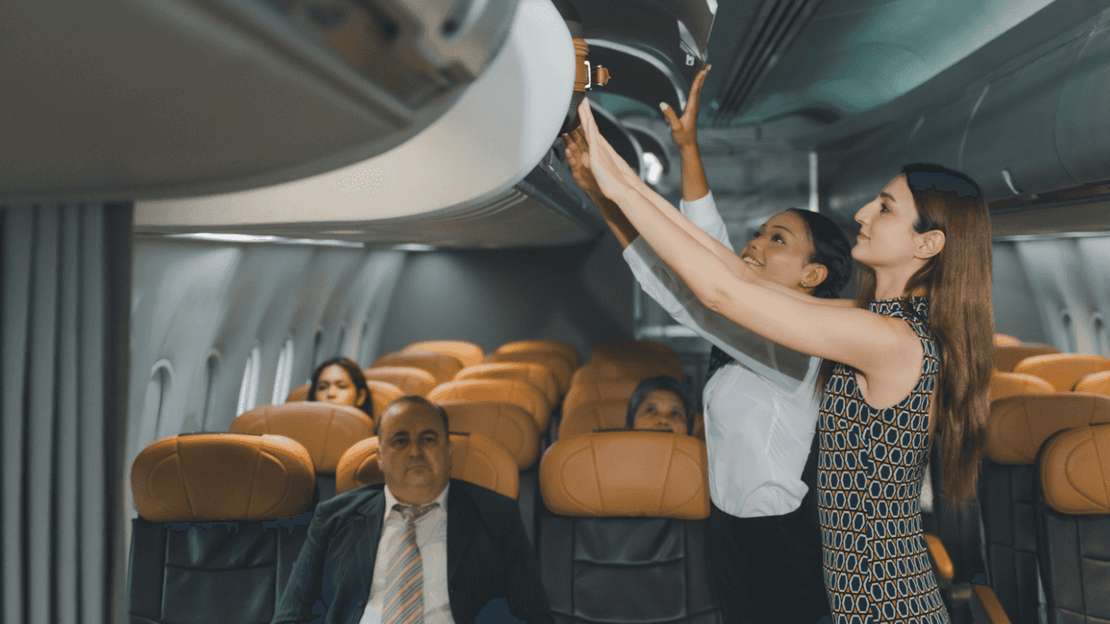 flight attendant rules, overhead bin anxiety, Kat Kamalani TikTok, carry-on luggage tips, flight crew responsibilities, airline injury policies, passenger etiquette