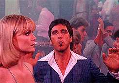 gif of dancing scene from Scarface