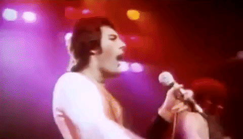 gif of Freddie Mercury performing