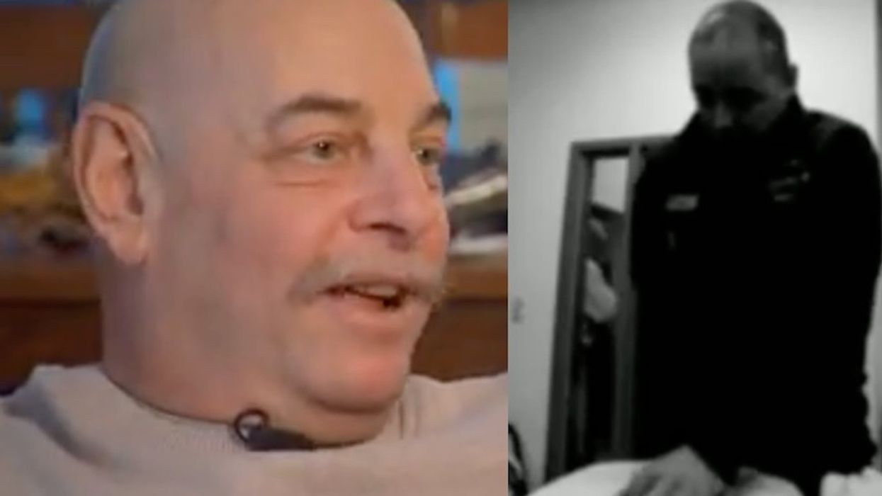 Howard Snitzer next to a man performing CPR