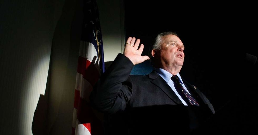 Image Source: Dr. Ken Johnston, former Manager of the Data and Photo Control Division at NASA's Lunar Receiving Laboratory, speaks during a news conference October 30, 2007 in Washington, DC. Johnston. (Photo by Win McNamee/Getty Images)