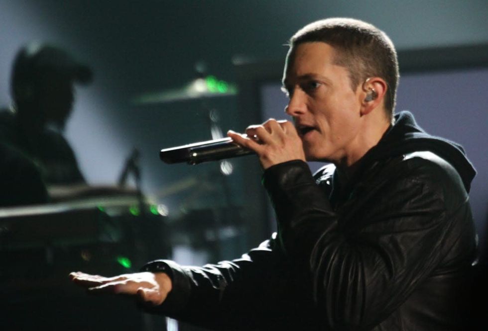 Image Source: Eminem on stage during the 2010 BET Awards Show at The Shrine Auditorium on June 27, 2010 in Los Angeles, California.