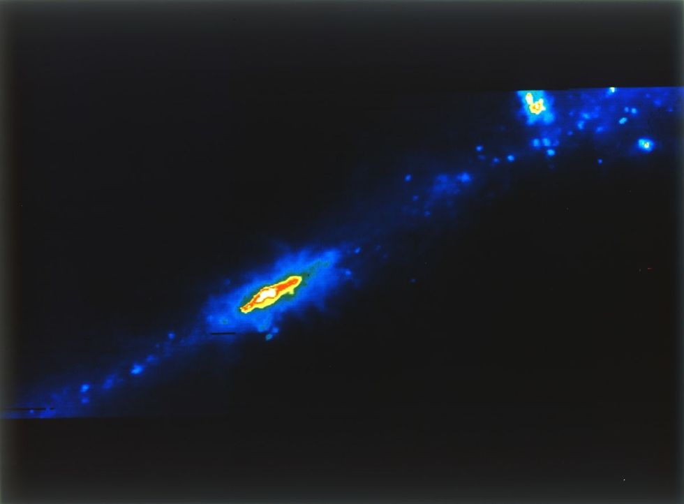 Image Source: Image of the centre of the Milky Way from data from the IRAS (Infrared Astronomical Satellite). Artist NASA. (Photo by Heritage Space/Heritage Images/Getty Images)