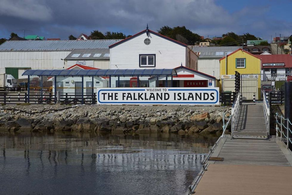Image Source: Jetty used by visitors arriving by sea in Stanley, capital of the Falkland Islands. (Getty Images)