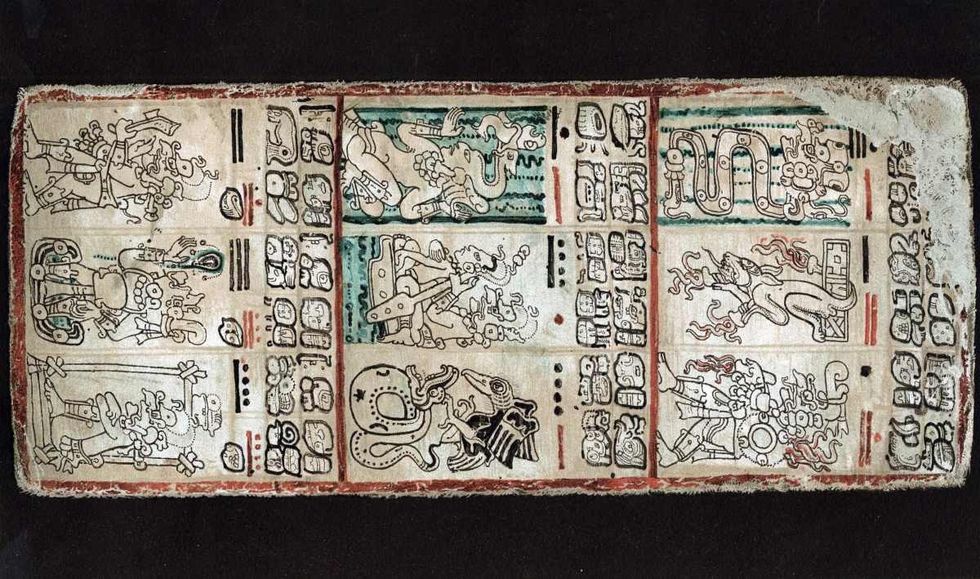 Image Source: Page from the Dresden Codex, Maya manuscript. It contains tables predicting astronomical occurrences with great accuracy.(Photo by Ann Ronan Pictures/Print Collector/Getty Images)