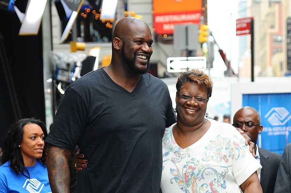 Image Source:  Shaquille O'Neal and his mother Lucille O'Neal are seen outside Good Morning America on August 1, 2013 in New York City. (Photo by Raymond Hall/FilmMagic)