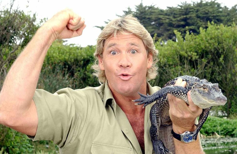 Image Source: Steve Irwin poses with a three foot long alligator at the San Francisco Zoo on June 26, 2002 in San Francisco, California. (Photo by Justin Sullivan/Getty Images)
