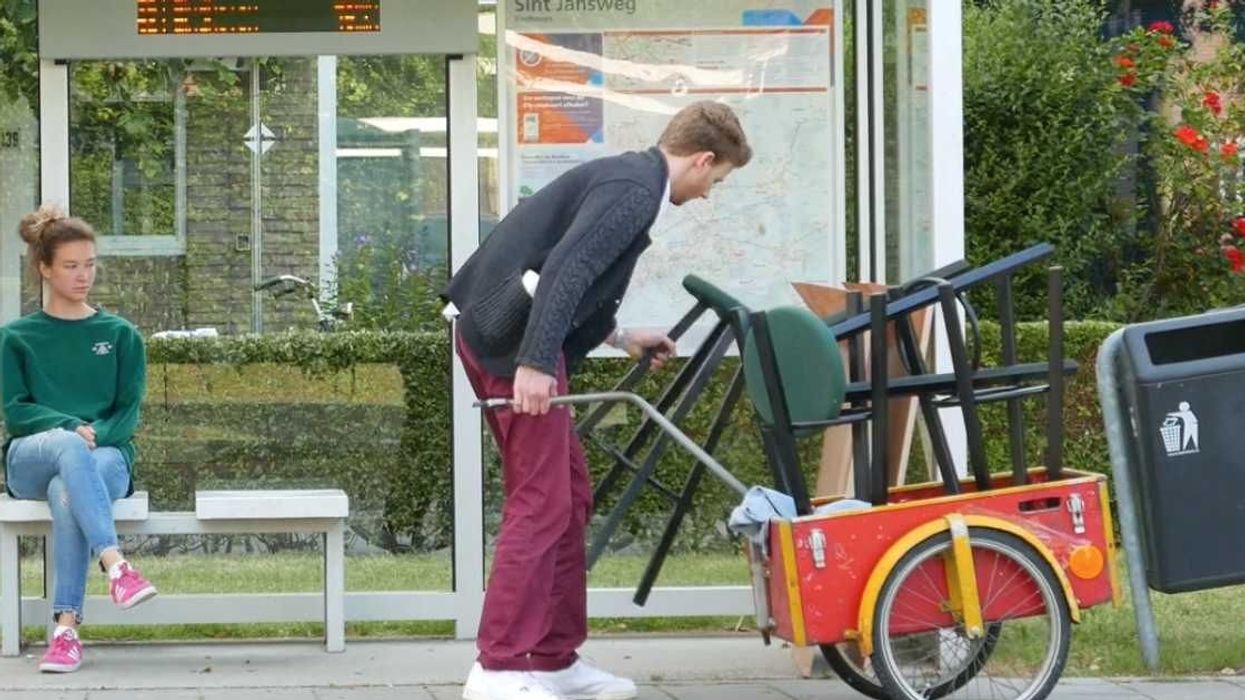 Man transforms bus stop into ‘first class’ experience