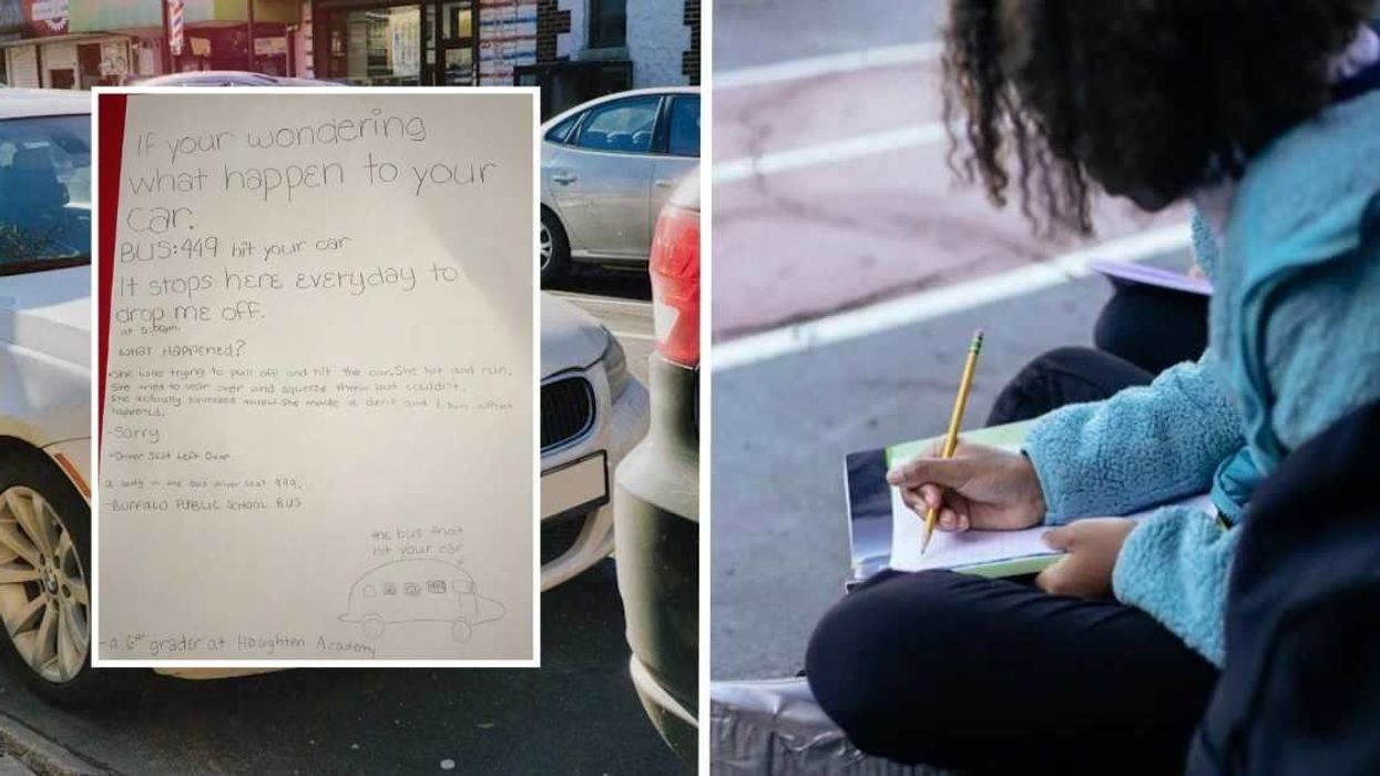 Man shares the handwritten note left by a 6th-grader who witnessed a hit-and-run that dented his car