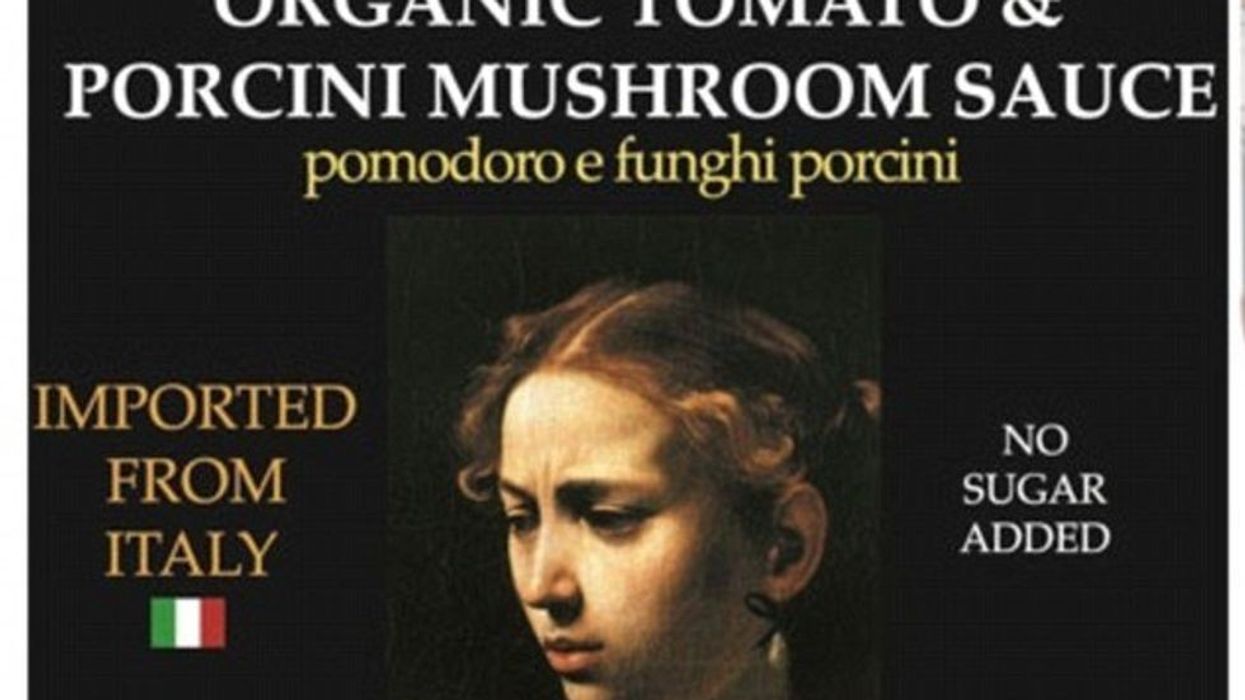 No one noticed what this woman was staring at when they chose her for their label
