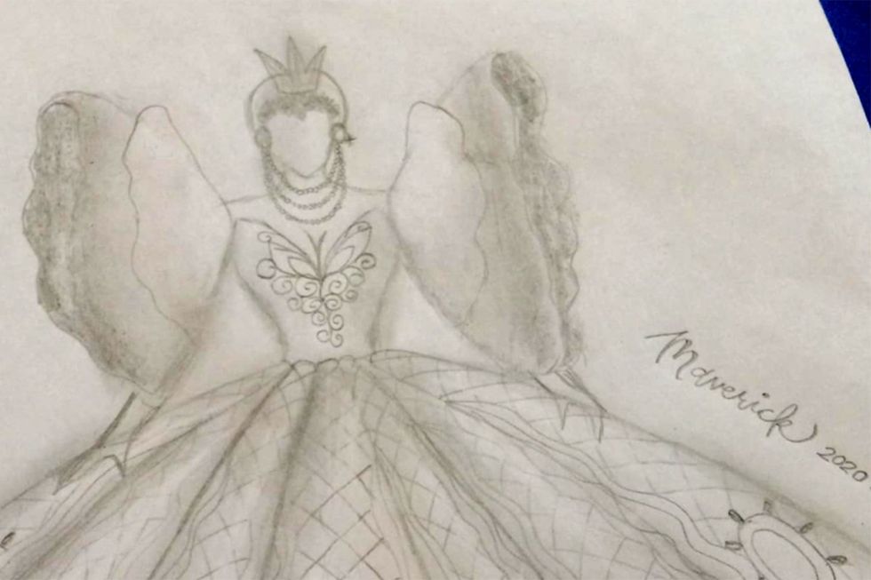 inspiring teens, viral Facebook post, winter ball dress, homemade gown