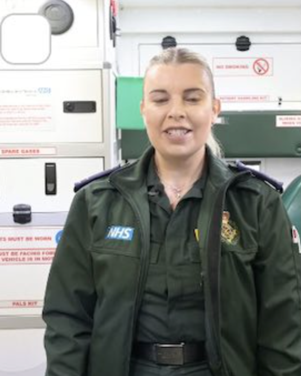 Katherine Murrell dressed in her paramedic uniform
