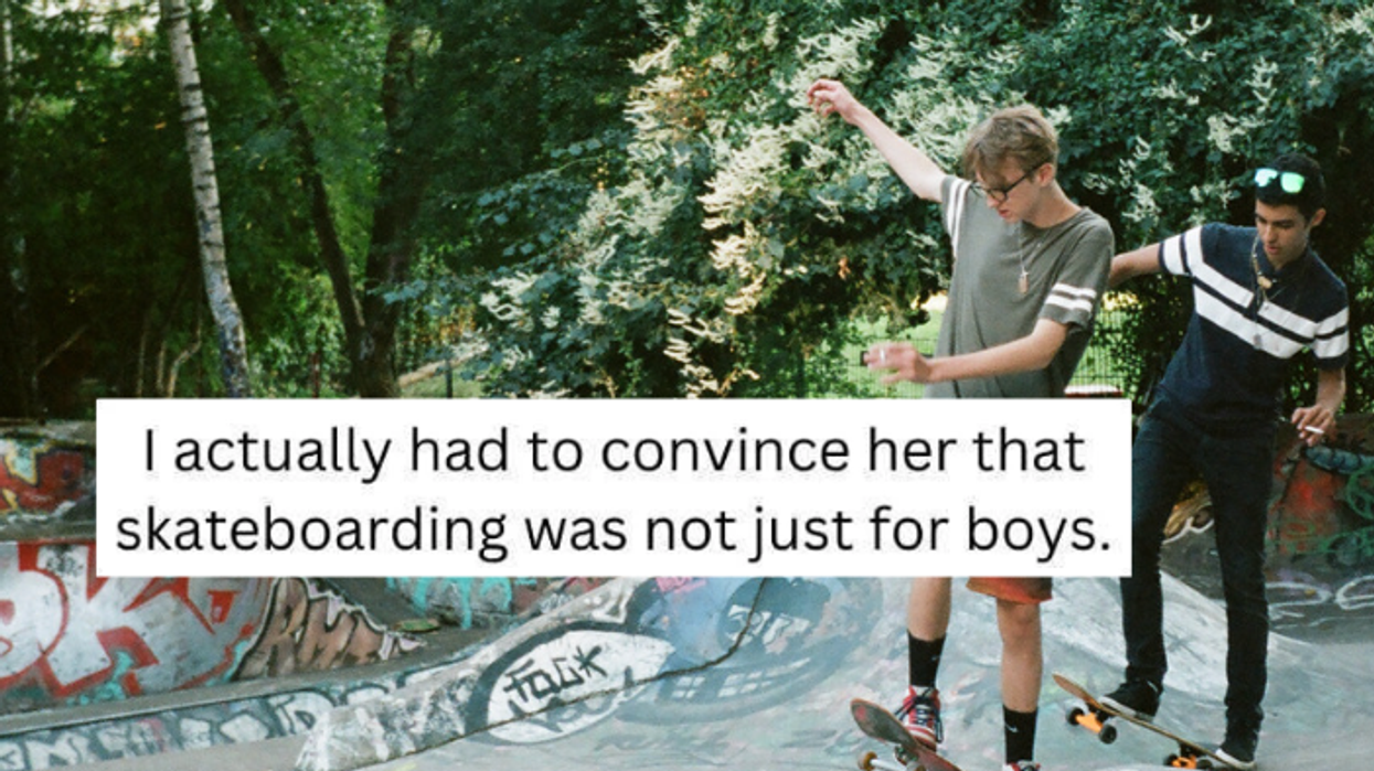 kindness, viral story, heartwarming, parenting, skateboarding, gender stereotypes, community, good news, breaking stereotypes, teenagers