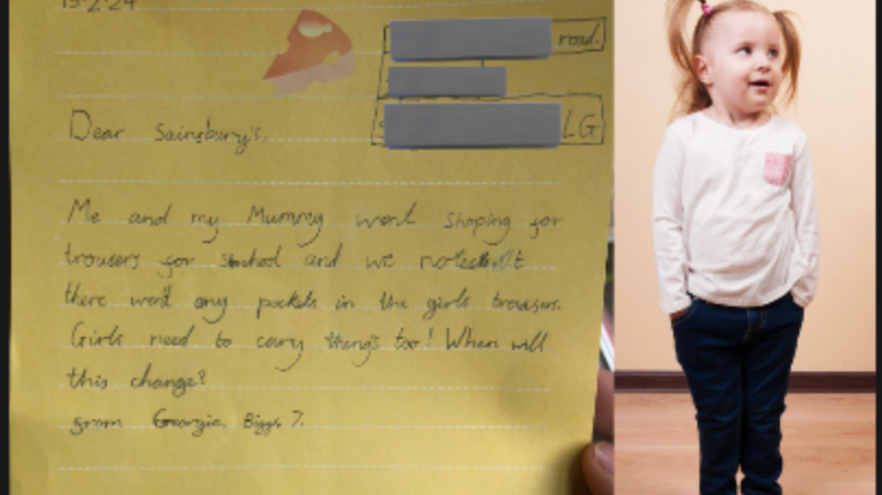 Letter, little girl, uniforms, pockets, girls, school