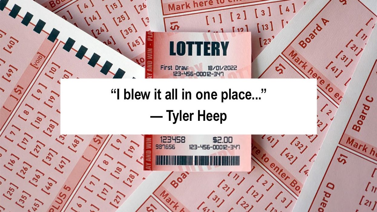 lottery winner, giant check, Powerball, Stefan Mandel, Iowa lottery, viral story, big win, $1 prize, lottery hack, jackpot, humor, odd news, lottery syndicate, millionaire moment