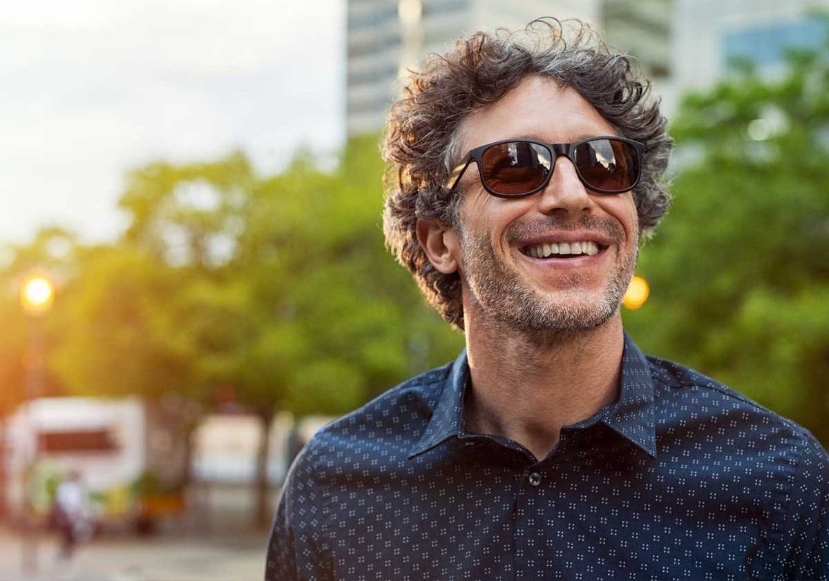 man, smile, mindfulness, mental health, happiness