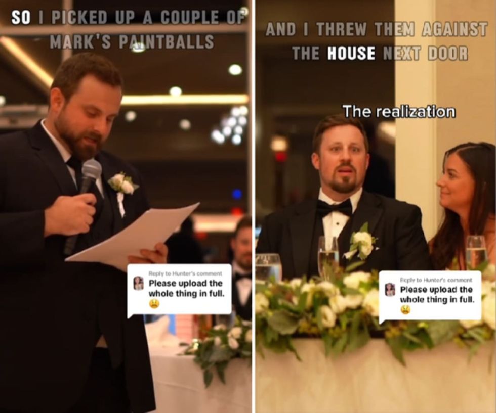 Mark reacts to his brother's toastImage Source - TikTok