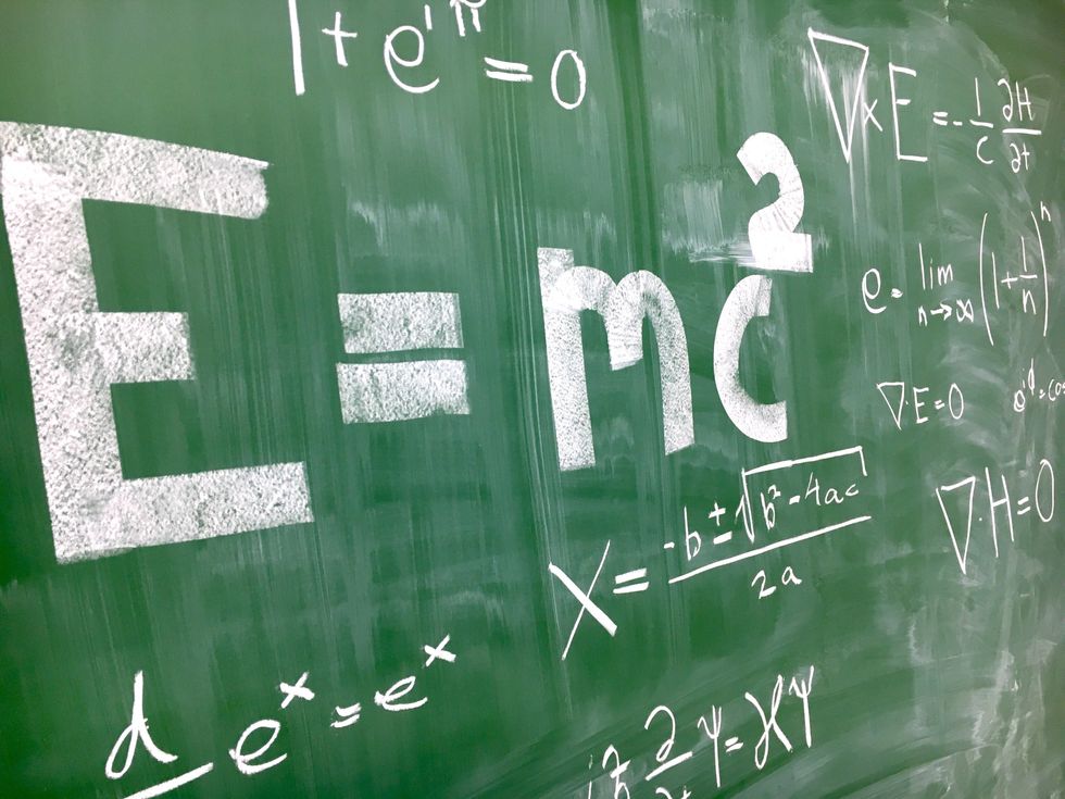 Math on a chalkboard.