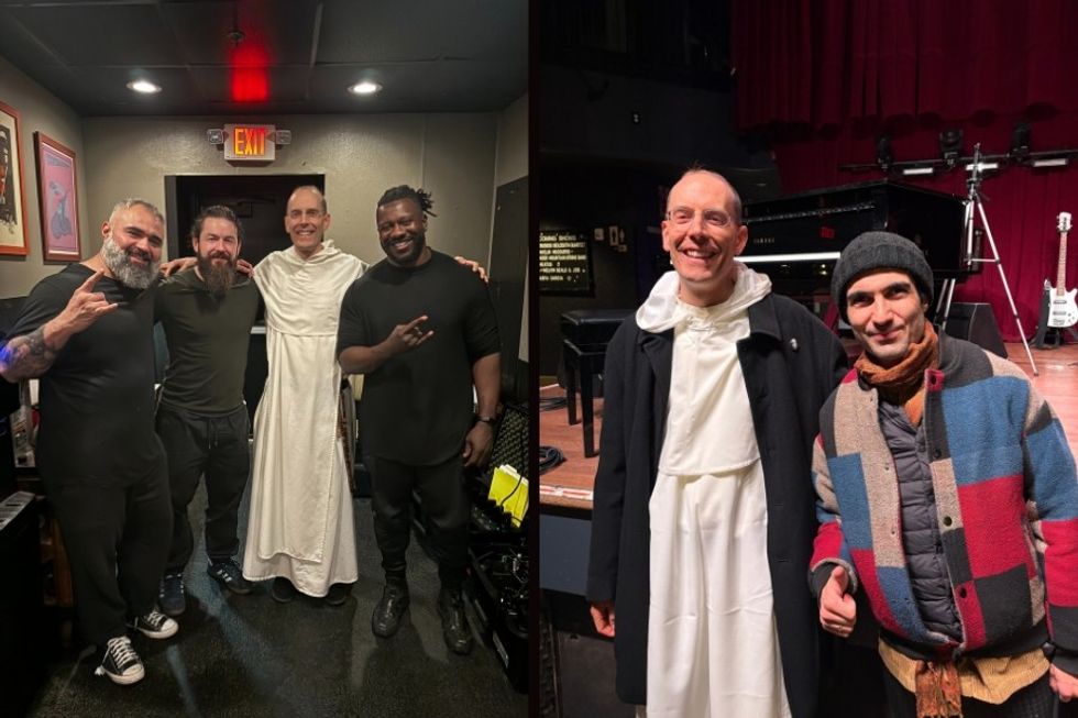 music, friar, priest, Catholicism, music, drummer