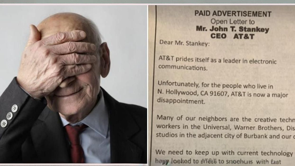 Fed up 90-year-old takes an ad out in the paper to tell AT&T's CEO about his slow internet