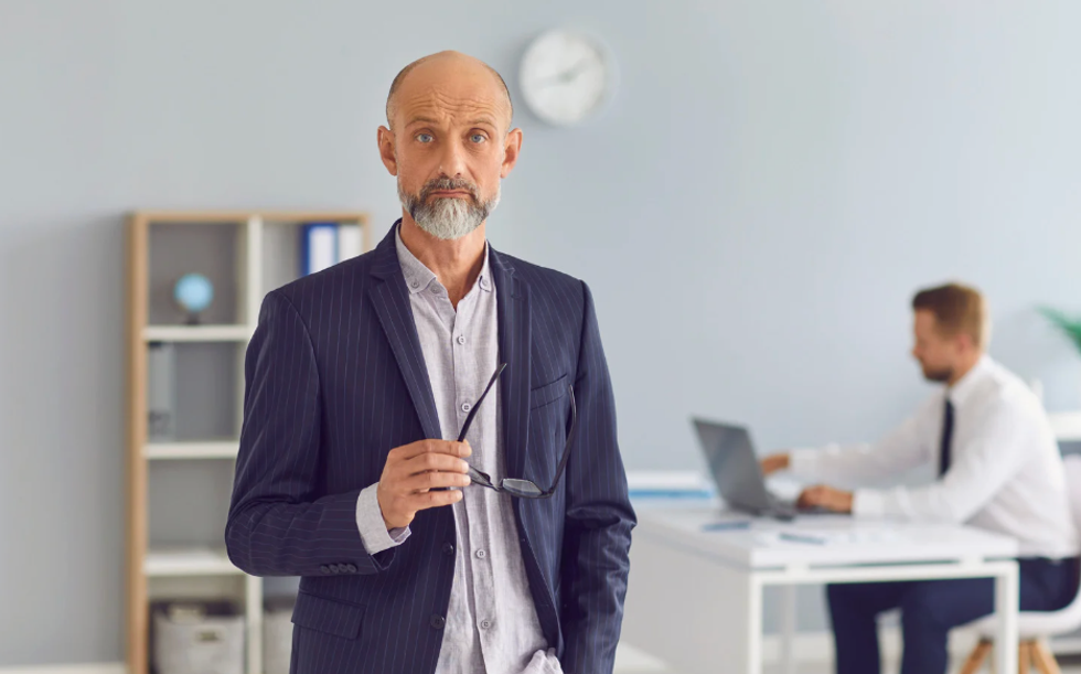 old man in an office