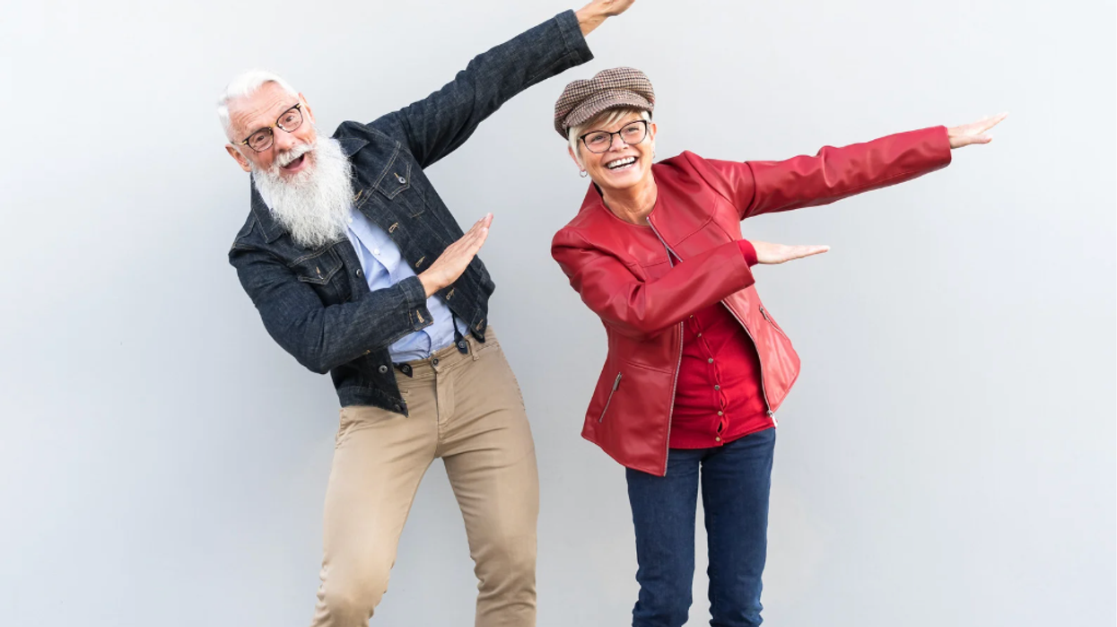 Old people dancing