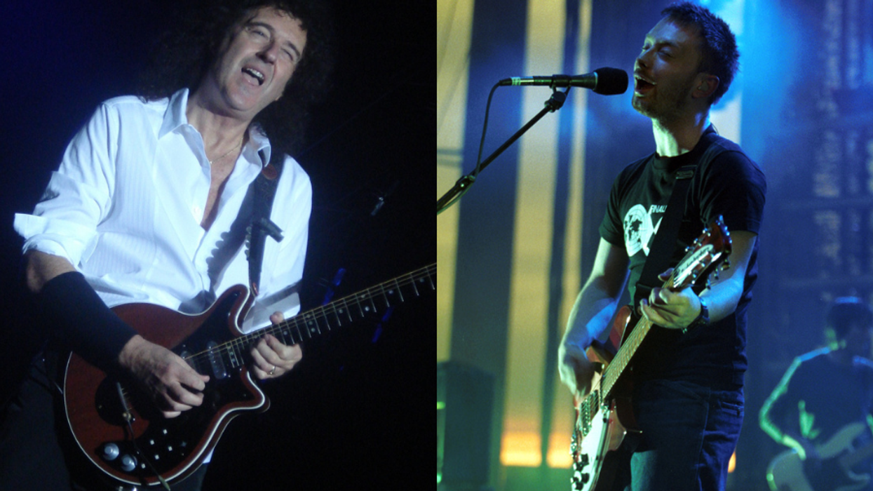 radiohead, thom yorke, queen, brian may, guitar