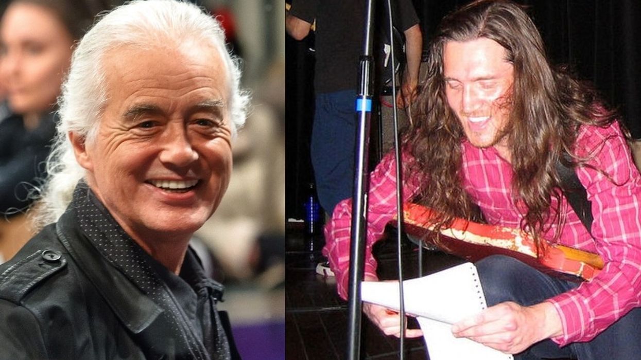 red hot chili peppers, led zeppelin, john frusciante, jimmy page, letter