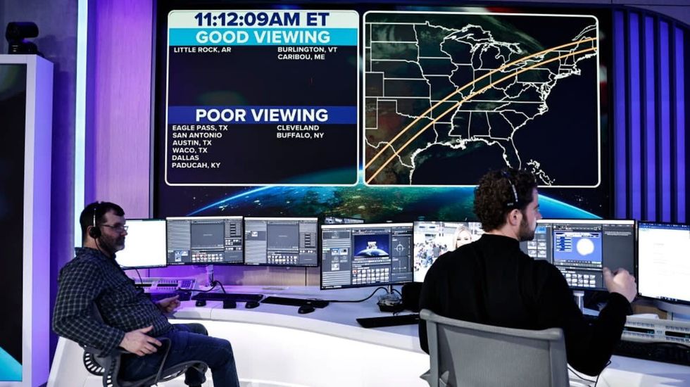 Representative Image Source: Fox meteorology producers work on set during the Solar Eclipse coverage at Fox Weather Studios on April 08, 2024 in New York City. (Photo by John Lamparski/Getty Images)