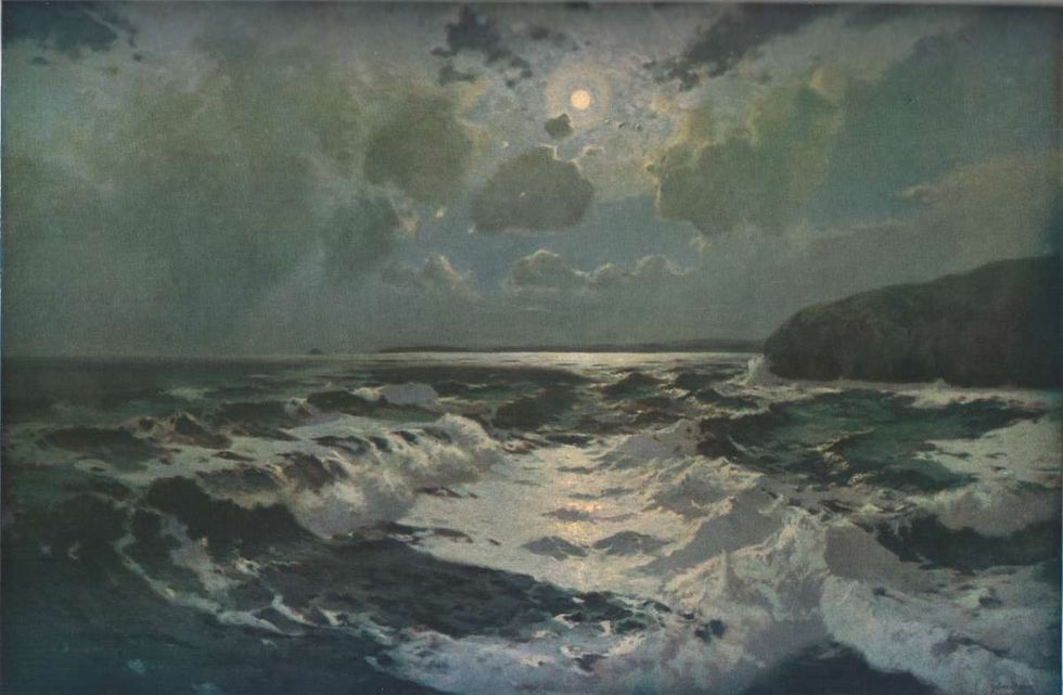 Representative Image Source: Full moon over the sea off the north coast of Cornwall. Painting in Blackburn Museum and Art Gallery, Blackburn, Lancashire. Artist Julius Olsson. (Photo by The Print Collector via Getty Images)