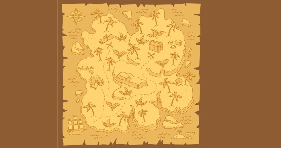 Representative Image Source: Island locality area map sketch. Isle city and village. Map for board game. Hand drawn vector line. Open paths editable outline. Mountain, river and village field.