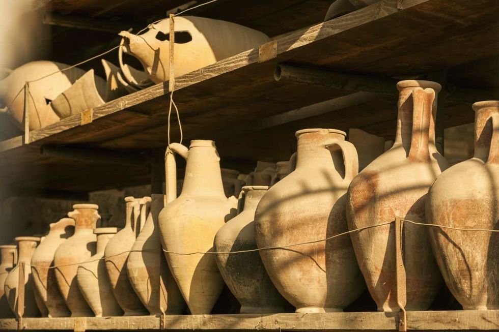 Representative Image Source: Italy, Campania, Pompei . Pompei archaeological site, amphora and pottery details (Getty Images)