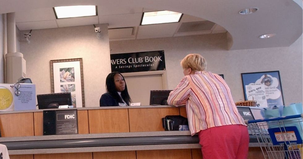Representative Image Source : Jan Lee (R) speaks with National Bank of Commerce teller Lakia Peek at a branch inside an Atlanta grocery story May 10, 2004 in Atlanta, Georgia.(Photo by Erik S. Lesser/Getty Images)